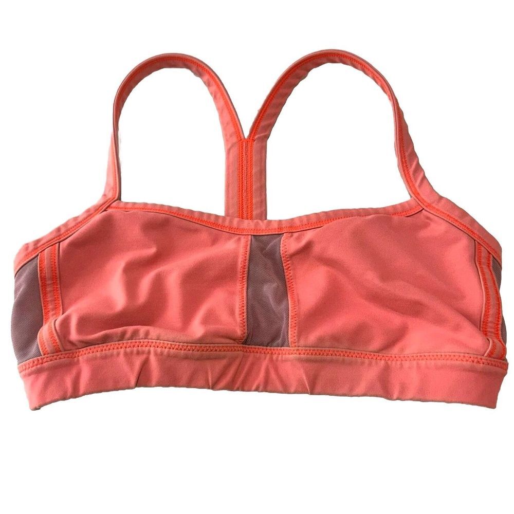 Lululemon Sports Bra Size 6 Orange with Navy Accent Athletic Yoga‎ Running